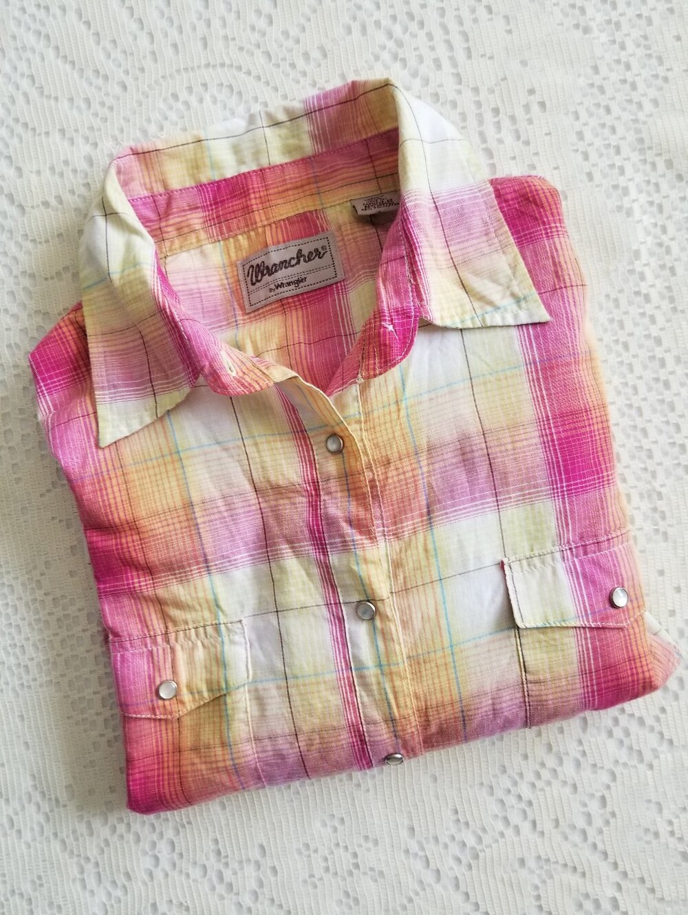 Wrangler Multicolor Plaid Pearl Snap Western Cowgirl Shirt XXL